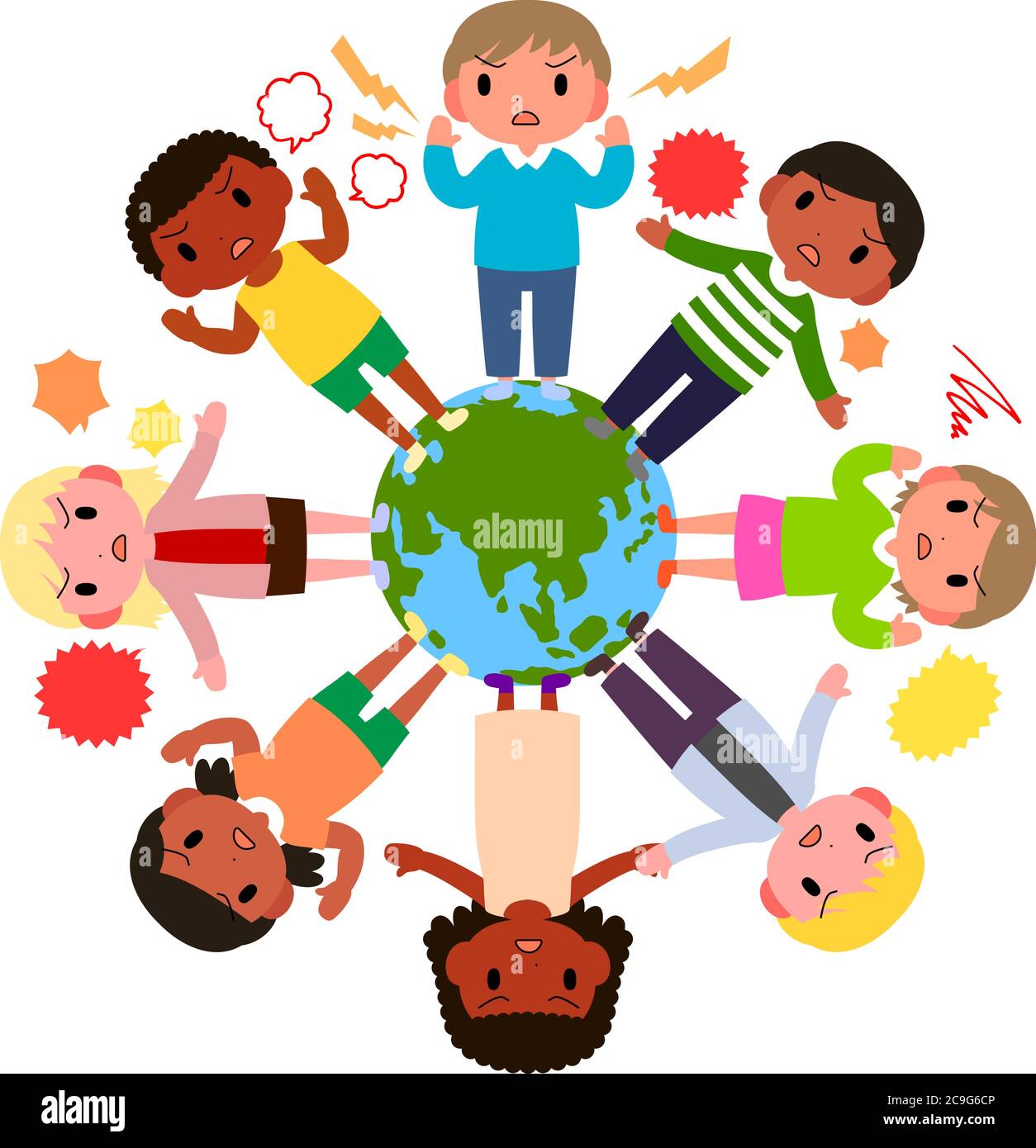 This is a illustration of Cute children around the earth Stock Vector ...