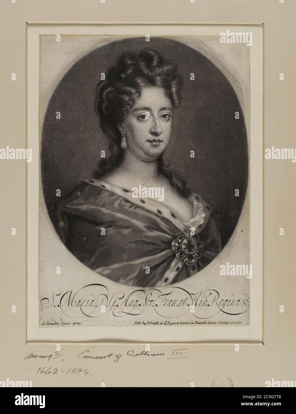 Jacobite broadside - Mary II (1662-1694) Reigned jointly with William III from 1688-1694. Stock Photo