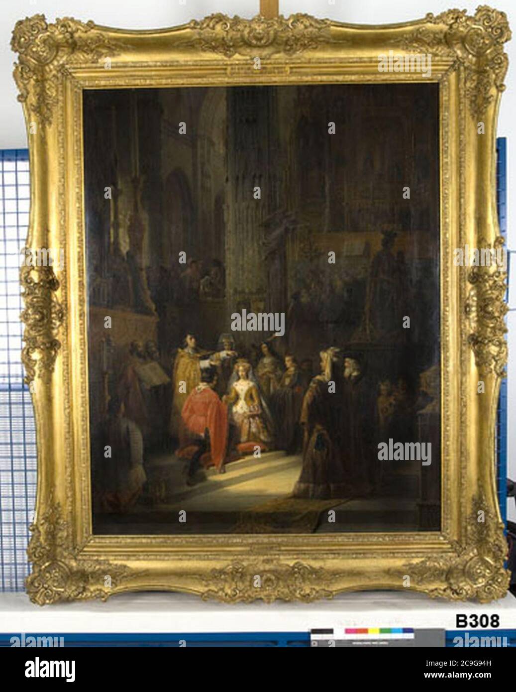 J.J. Eeckhout - Het huwelijk van Jacoba van Beieren gravin van Holland en Jan IV hertog van Brabant gesloten op Stock Photo