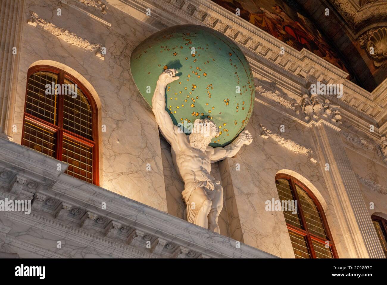 Statue of Atlas Holding the Universe on his Shoulders in the Royal