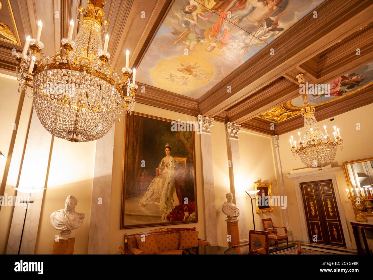 Interior of Royal Palace, Amsterdam, Netherlands, Europe Stock Photo