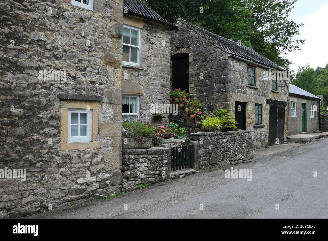 Stone Cottages In The Village Of Milldale In The Peak District