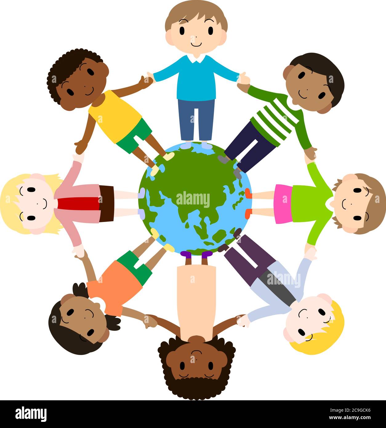 This is a illustration of Cute children around the earth Stock Vector ...
