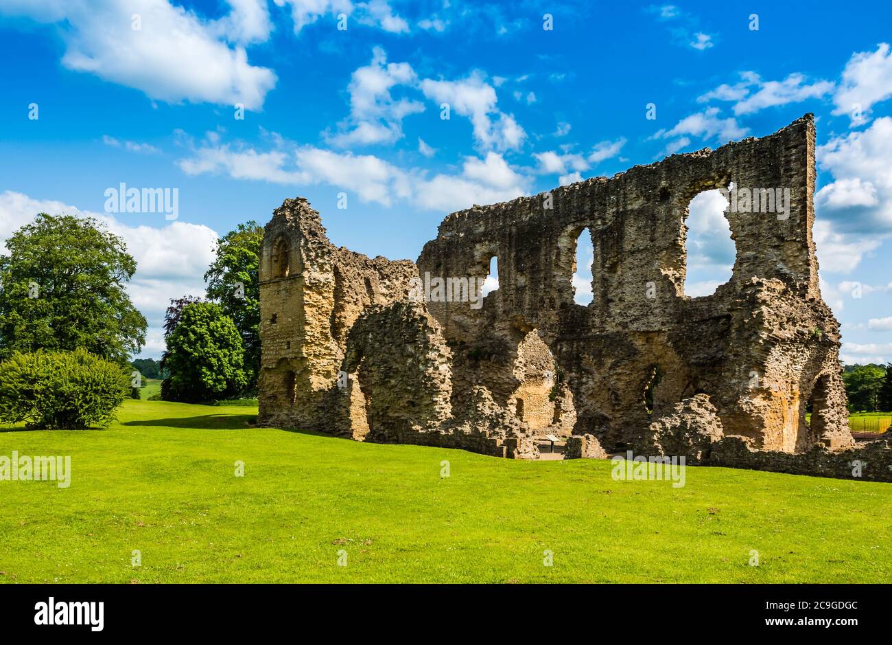 Sherborne Old Castle in Dorset.  An English Heritage well kept site. Stock Photo
