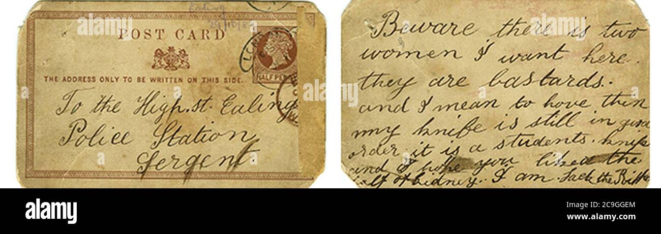 Jack-the-Ripper-postcard. Stock Photo