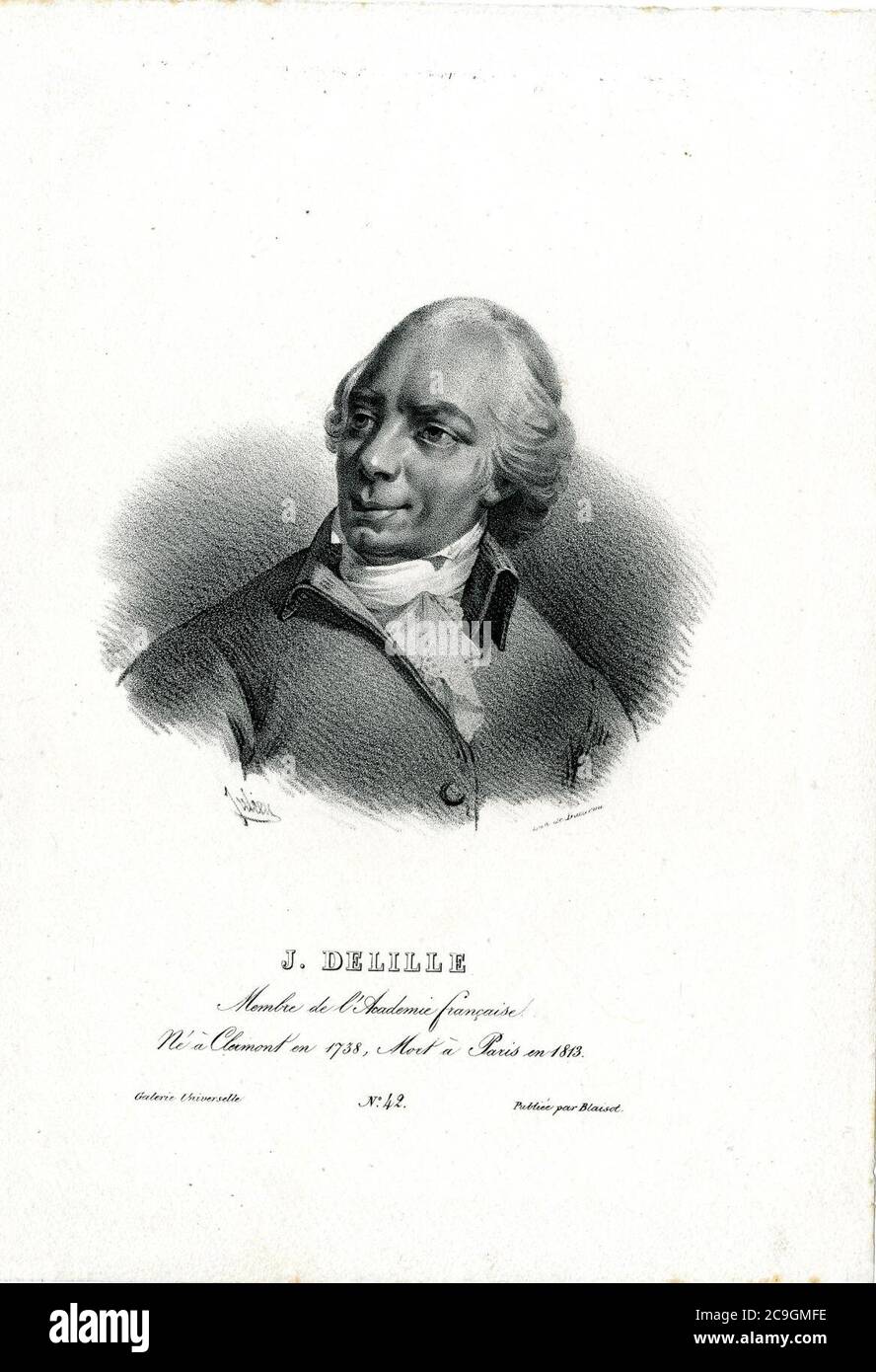 J. Delille Membre de l'Académie Française Né à Clermont en 1738, Mort à Paris en 1813 (BM 1917,1208.3840). Stock Photo