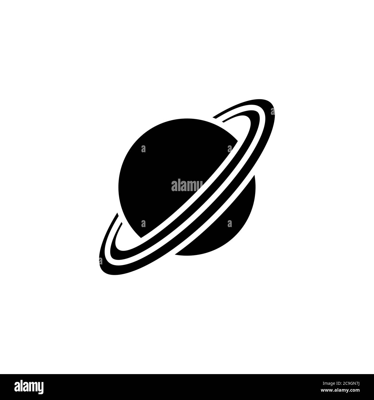 Saturn planet icon vector. Saturn planet simple sign, logo Stock Vector