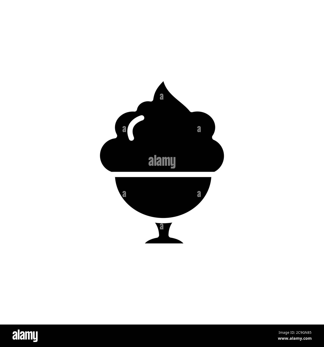 Ice cream in cup icon. dessert or sweetness in glass. simple sign, logo ...