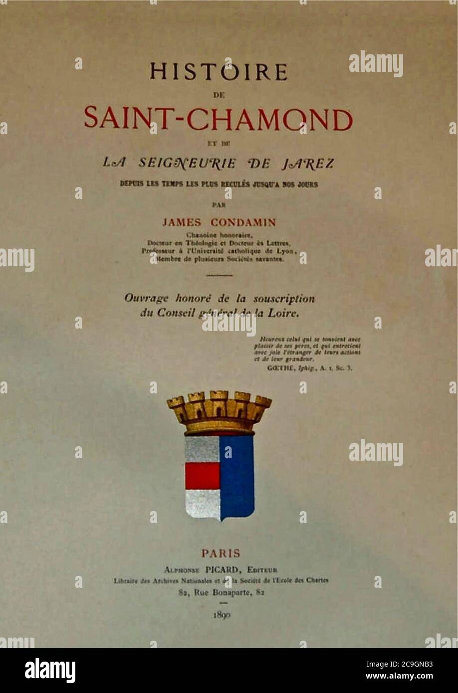 James Condamin Histoire Saint-Chamond. Stock Photo