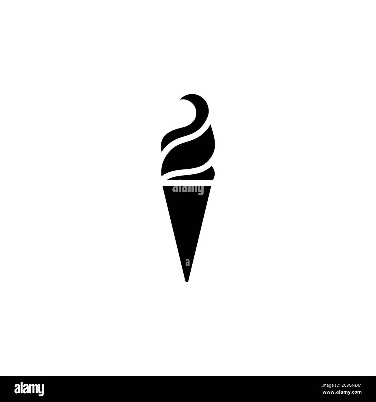 Ice cream in waffle cone icon. Simple sign, logo Stock Vector Image ...