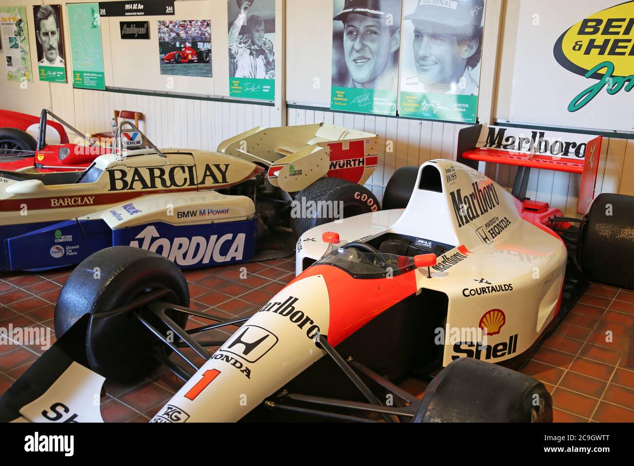 Senna's McLaren MP4/6 F1 (1991). Brooklands Museum re-opens after Covid19  lockdown, 1st Aug 2020. Weybridge, Surrey, England, Great Britain, UK  Europe Stock Photo - Alamy