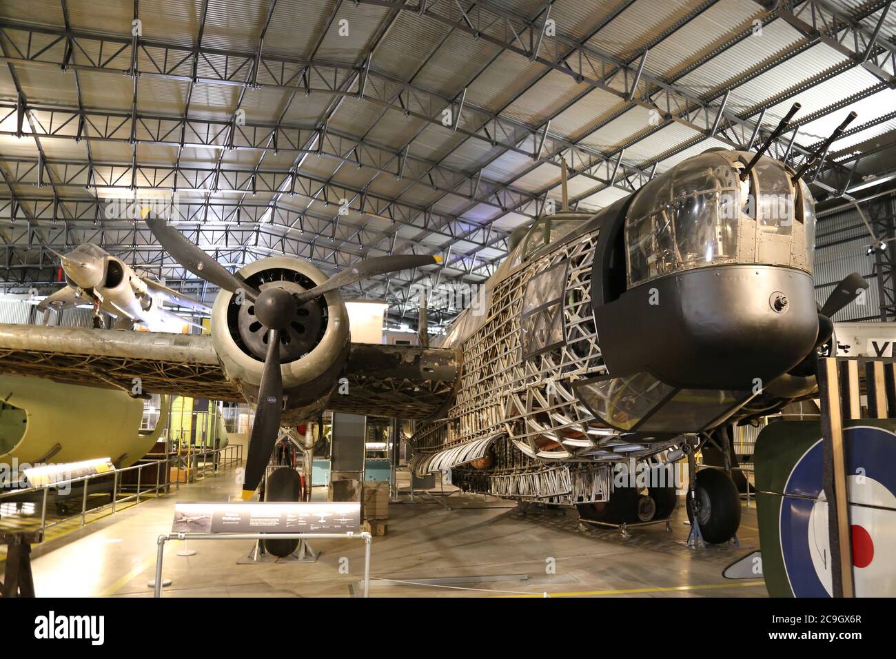 Vickers Wellington Mk1A bomber. Brooklands Museum re-opens after Covid19 lockdown, 1st Aug 2020. Weybridge, Surrey, England, Great Britain, UK, Europe Stock Photo