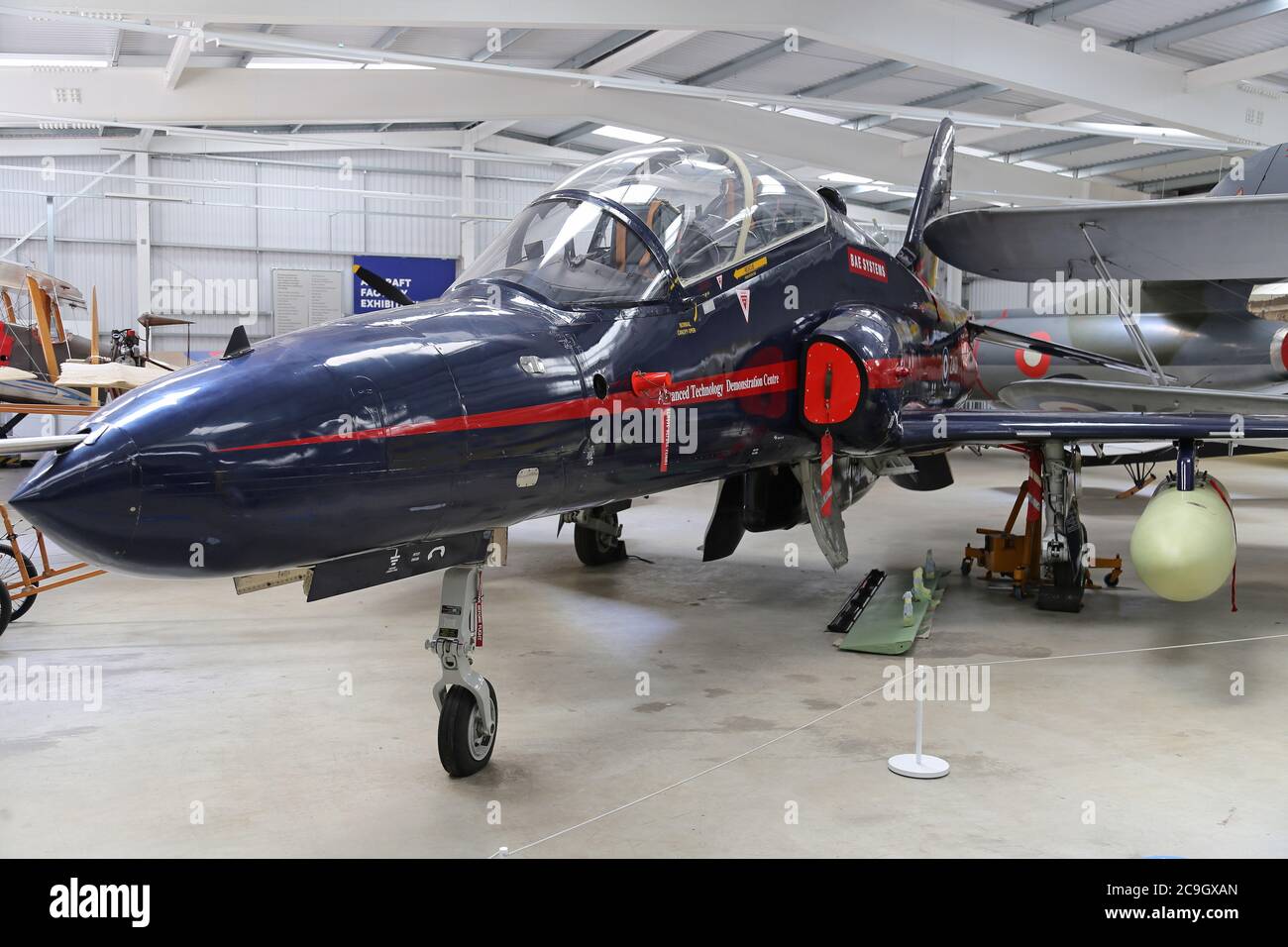 Hawker Hawk Mk50, Flight Shed. Brooklands Museum re-opens after Covid19 lockdown, 1st Aug 2020. Weybridge, Surrey, England, Great Britain, UK, Europe Stock Photo