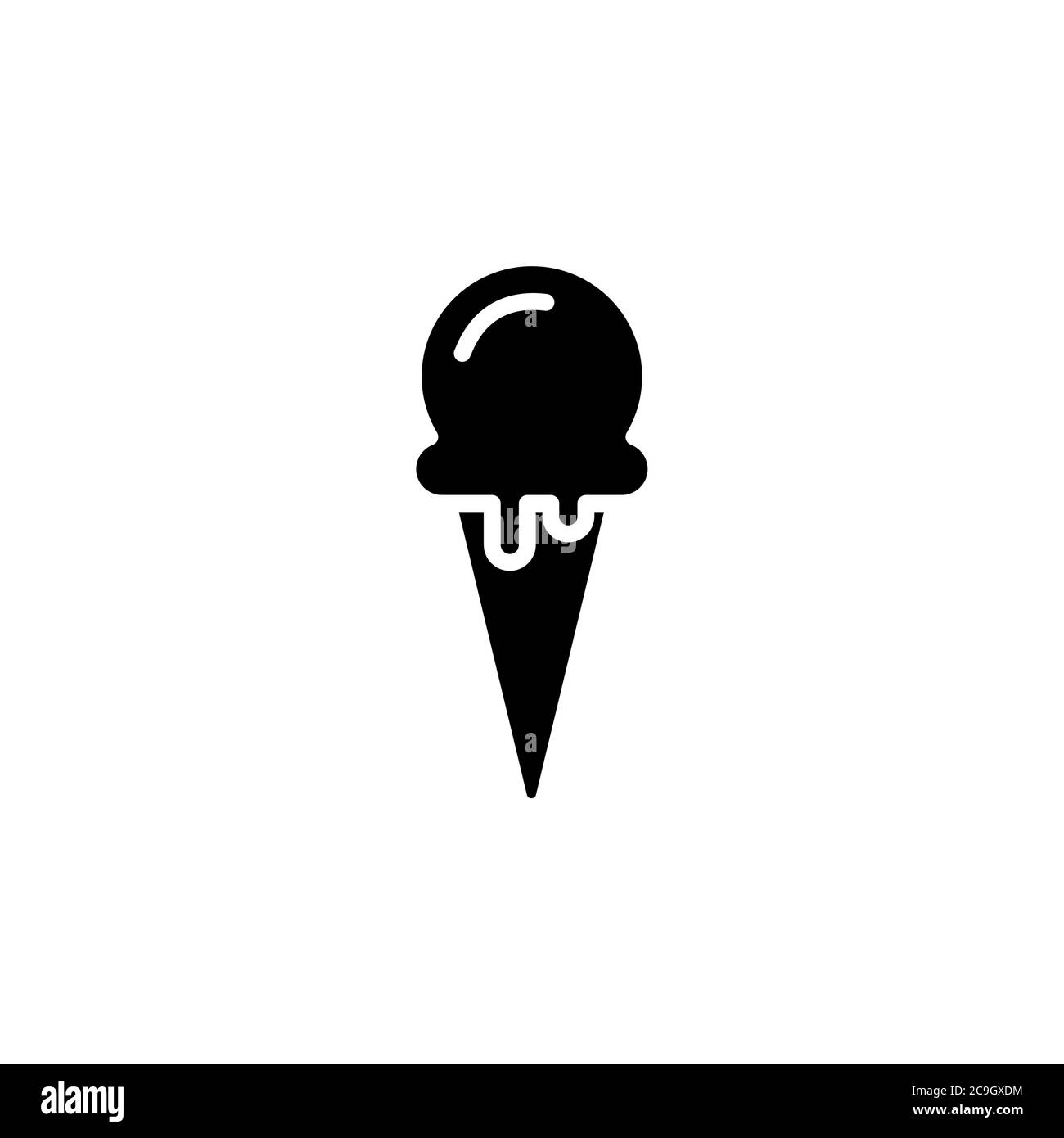 Ice cream in waffle cone icon. Simple sign, logo Stock Vector Image ...