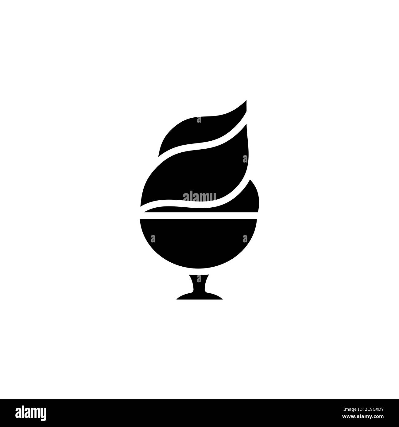 Ice cream in cup icon. dessert or sweetness in glass. simple sign, logo ...