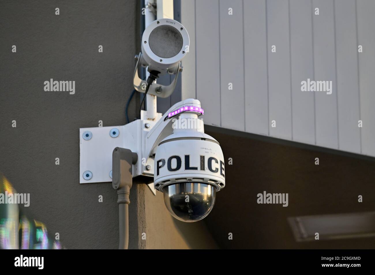 Las Vegas, Nevada, USA. 30th July, 2020. A police security camera is