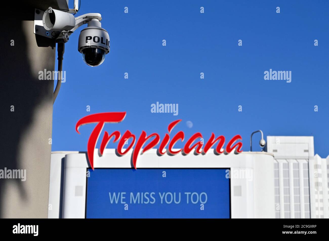 Las Vegas, Nevada, USA. 30th July, 2020. A police security camera is