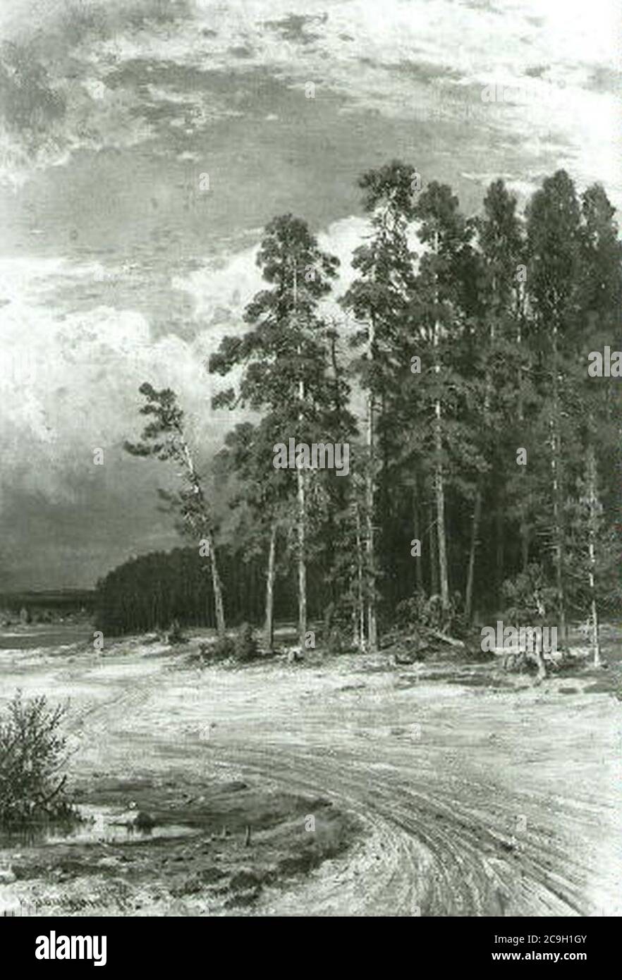 Ivan Ivanovic Siskin 1832-1898 - Na pokraji boroveho lesa. Stock Photo