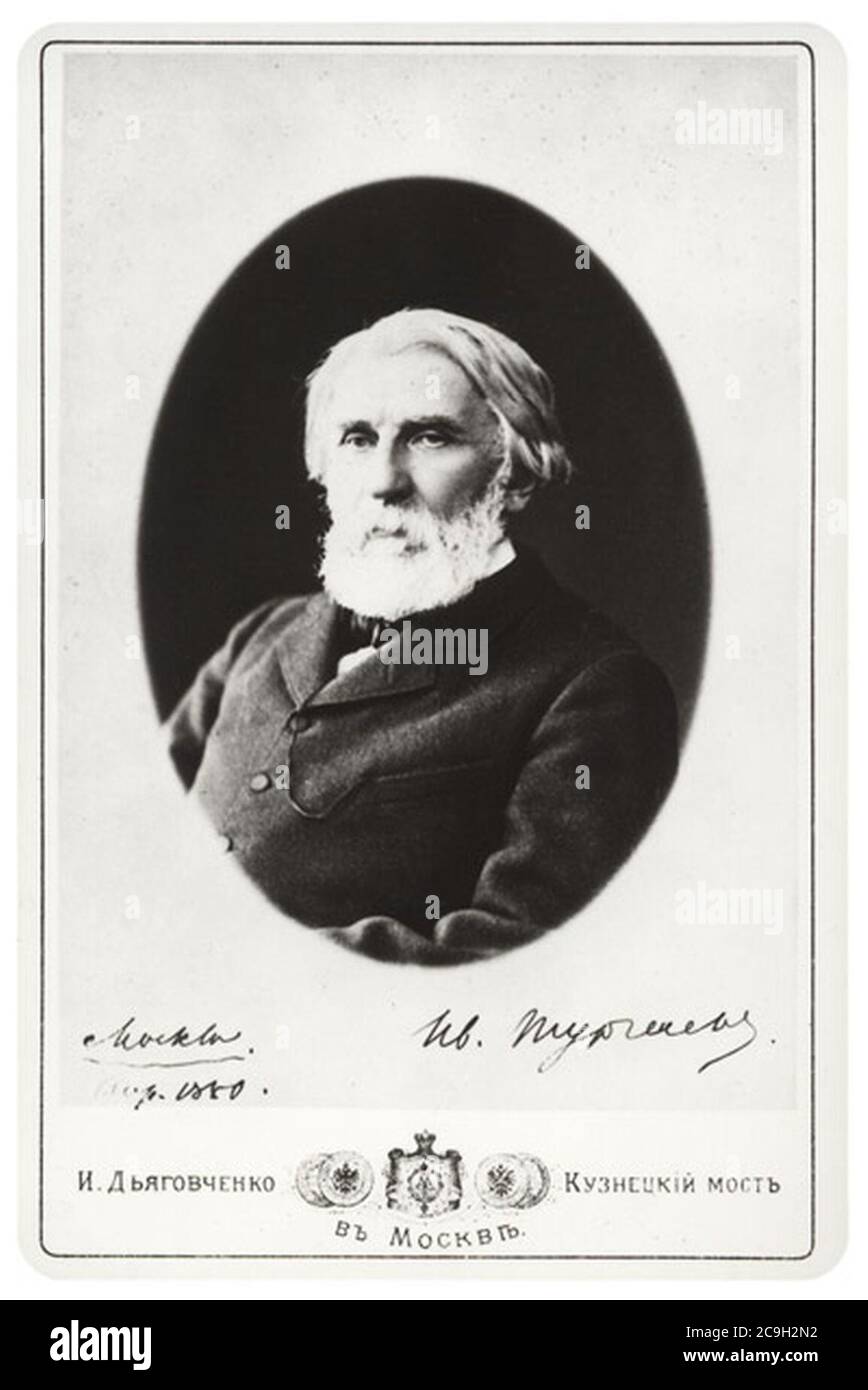 Ivan Turgenev by Ivan Grigoryevich Dyagovchenko 1879. Stock Photo