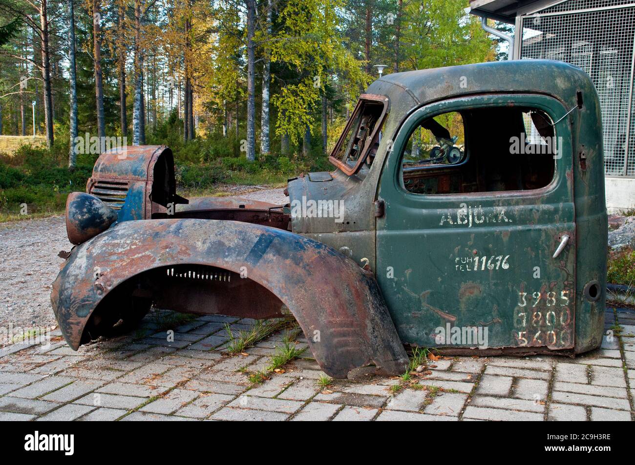 Wreckage from the Winter War near Suomussalmi, Finland. Stock Photo