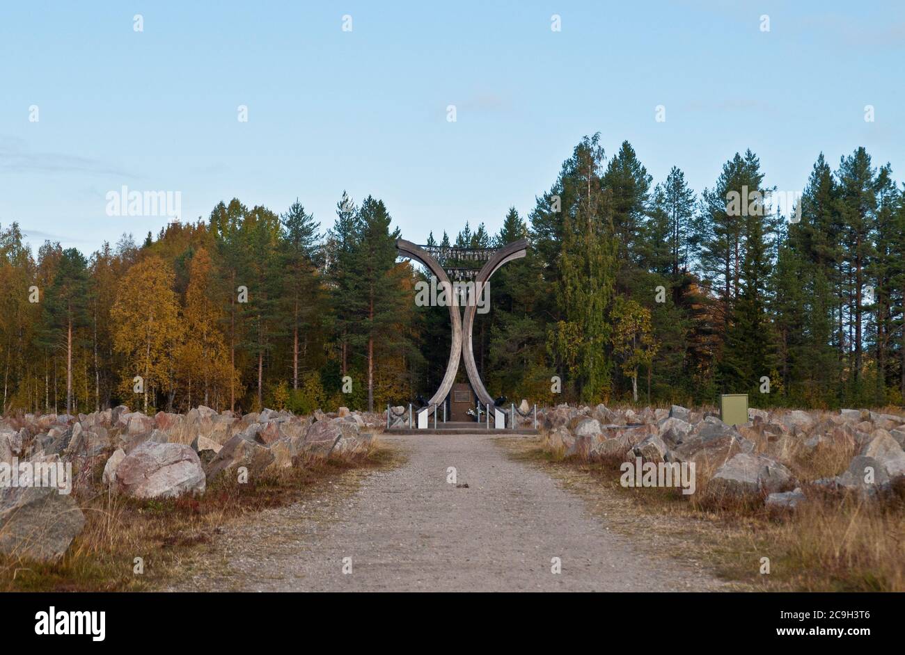 The Winter War Monument near Suomussalmi, Finland. Stock Photo