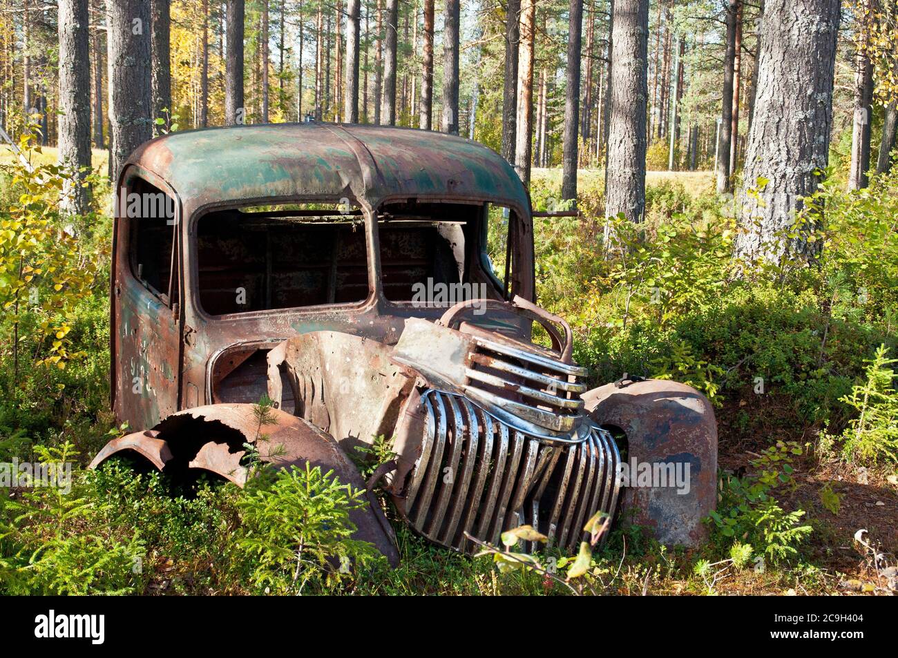 Wreckage from the Winter War near Suomussalmi, Finland. Stock Photo