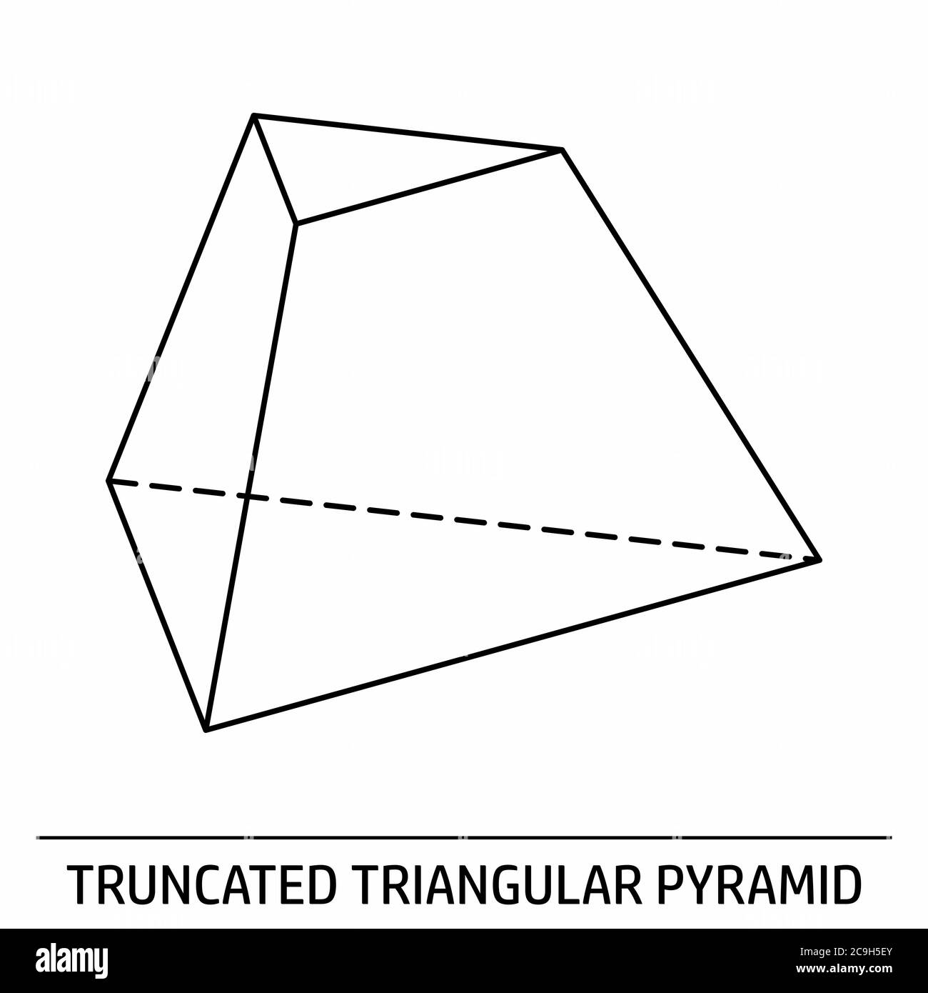 Truncated Triangular Pyramid Stock Vector