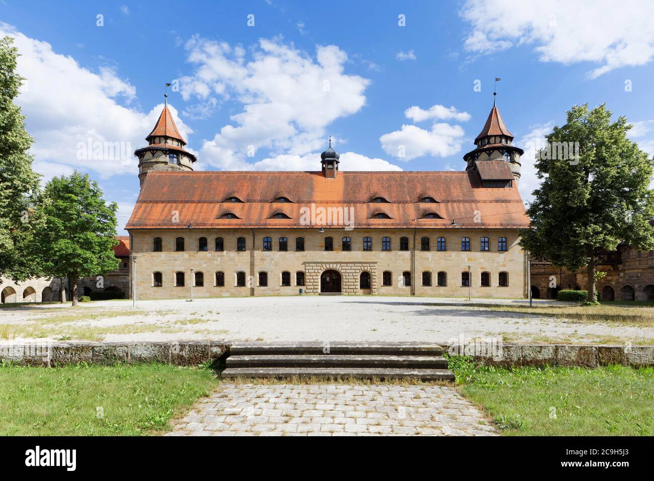 Inner courtyard with castle and towers, Lichtenau Fortress, Lichtenau