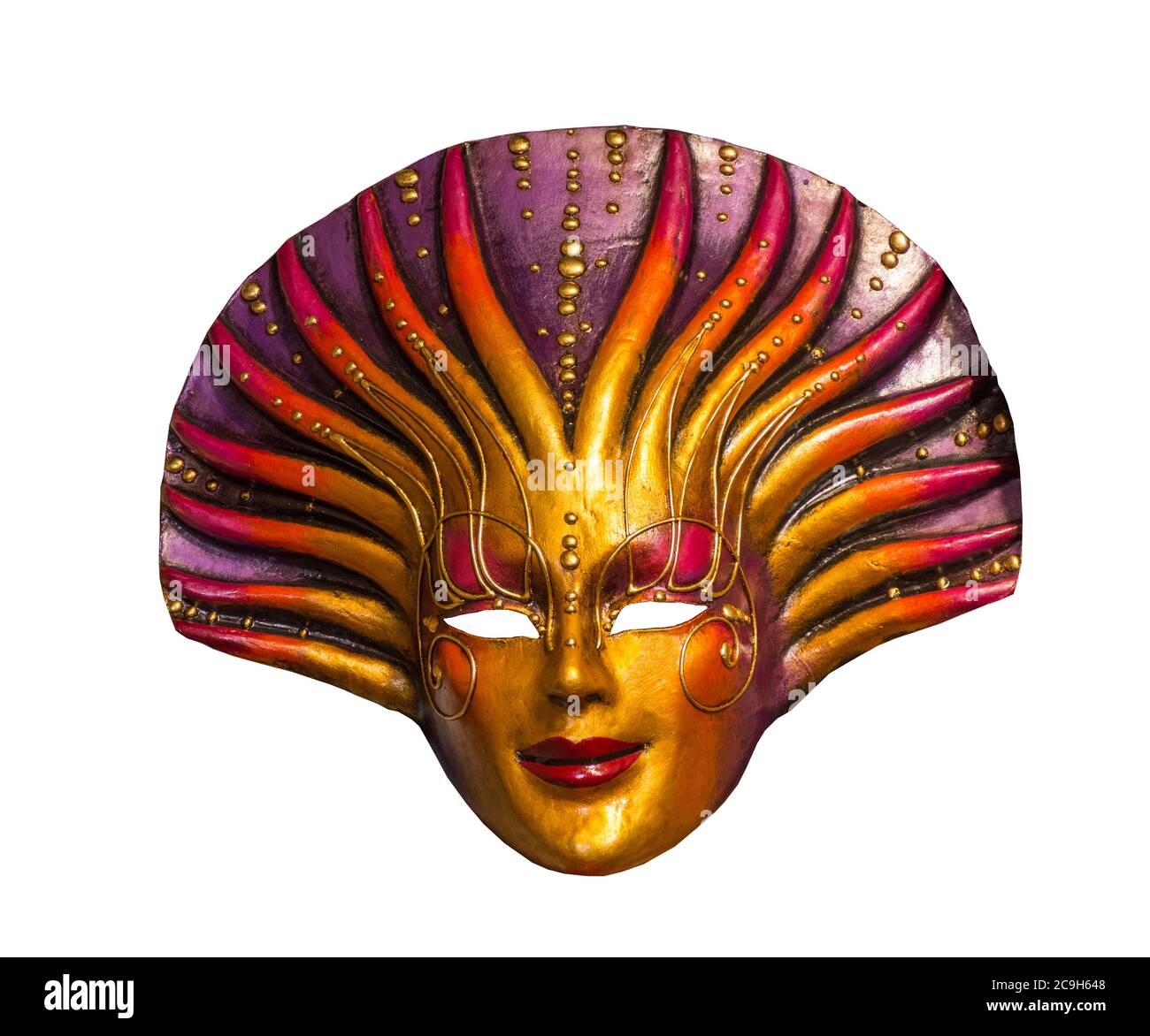 Colorful traditional mask isolated on white background Stock