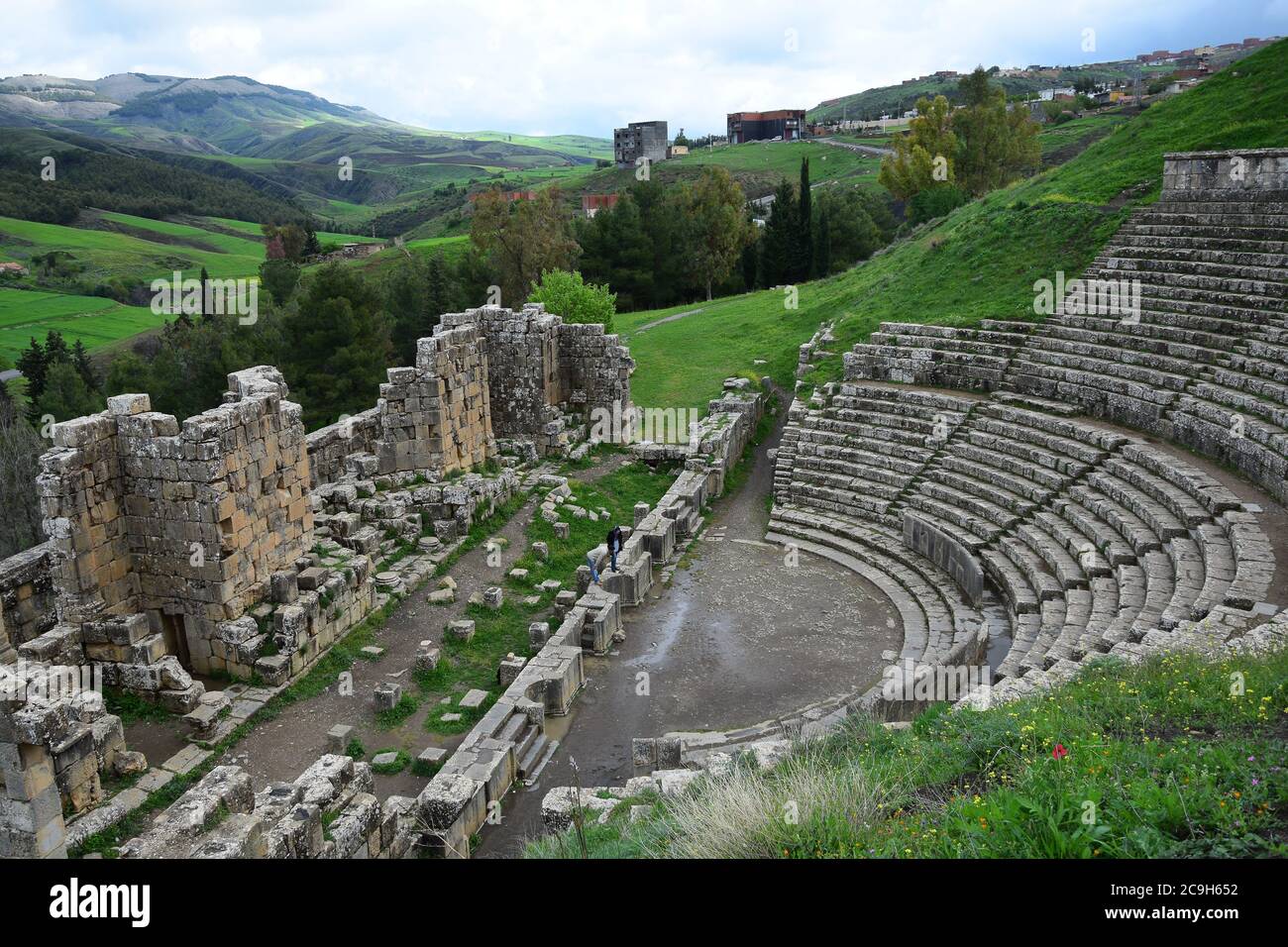DJEMILA, ALGERIA  formerly CUICUL, best preserved roman ruins in North Africa. Unesco world heritage site. Stock Photo