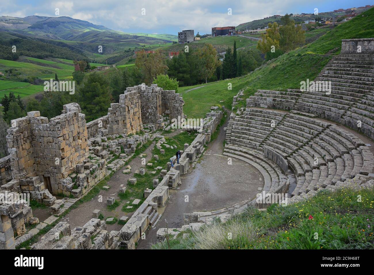 DJEMILA, ALGERIA  formerly CUICUL, best preserved roman ruins in North Africa. Unesco world heritage site. Stock Photo