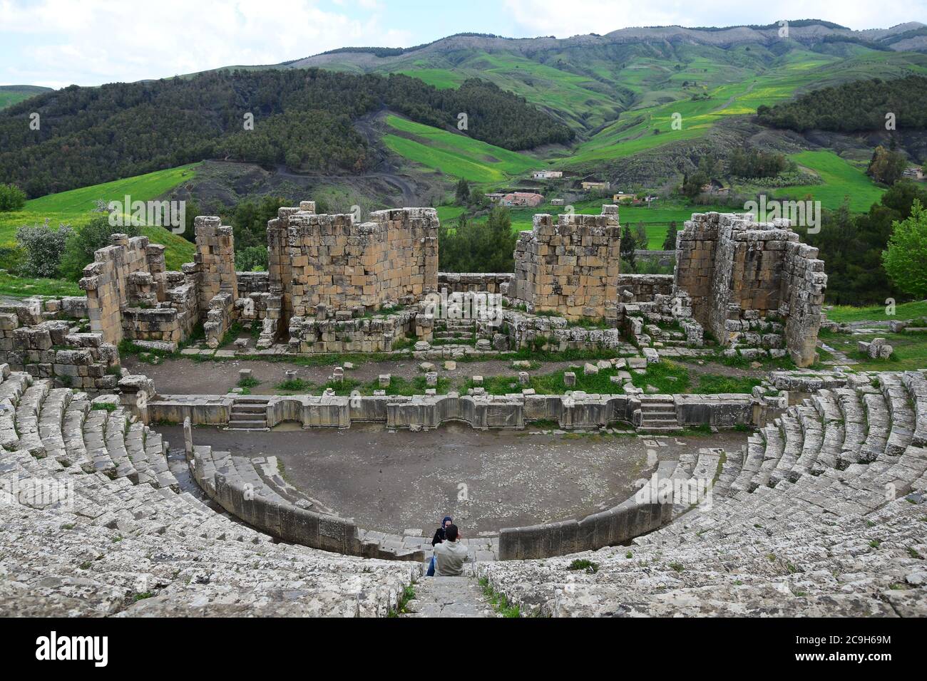 DJEMILA, ALGERIA  formerly CUICUL, best preserved roman ruins in North Africa. Unesco world heritage site. Stock Photo