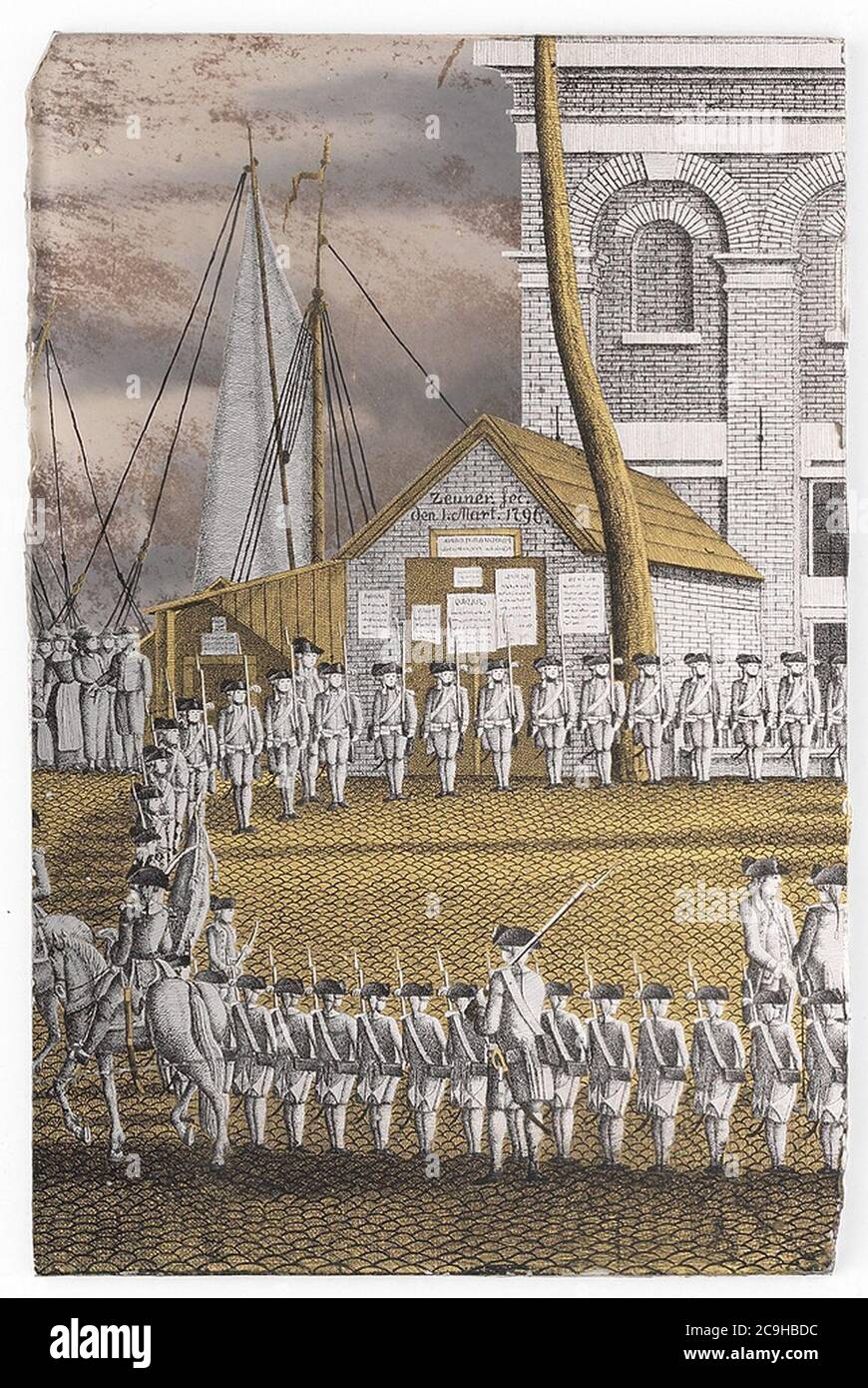 J. Zeuner Pupils lined up at the Zeerecht building Amsterdam 1796. Stock Photo