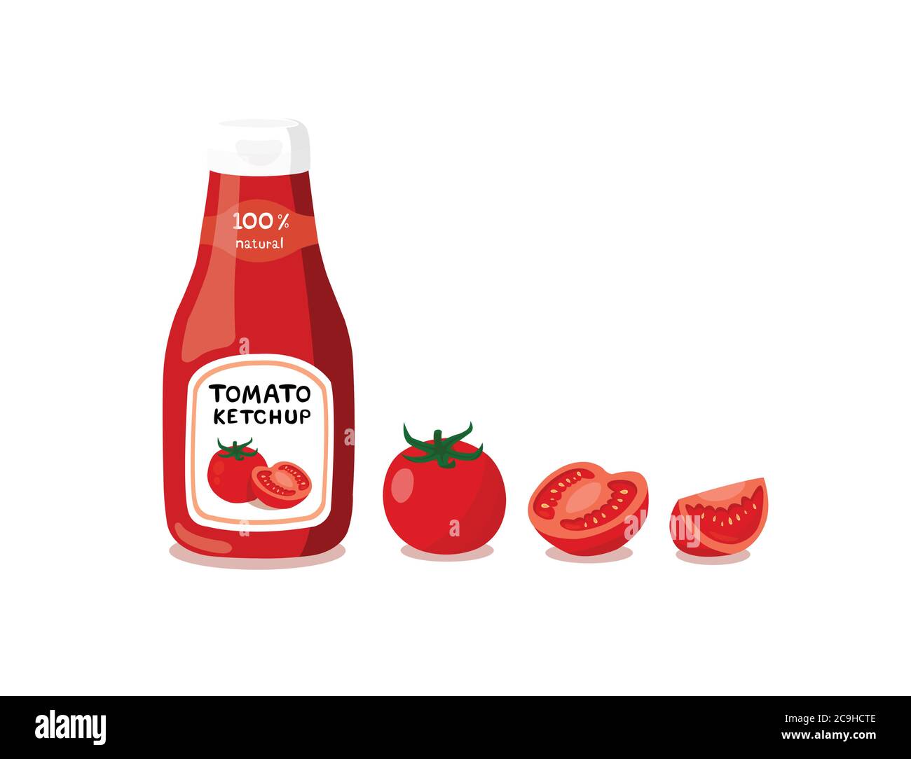 Tomato ketchup isolated on white background. Stock Vector
