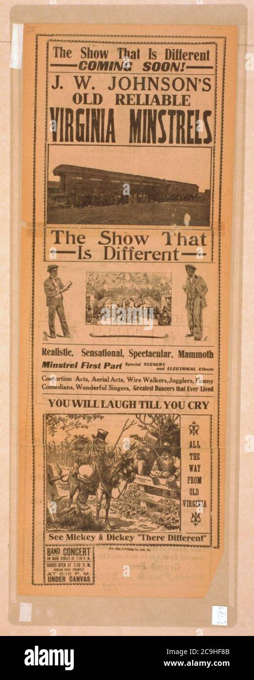 J.W. Johnson's Old Reliable Virginia Minstrels the show that is