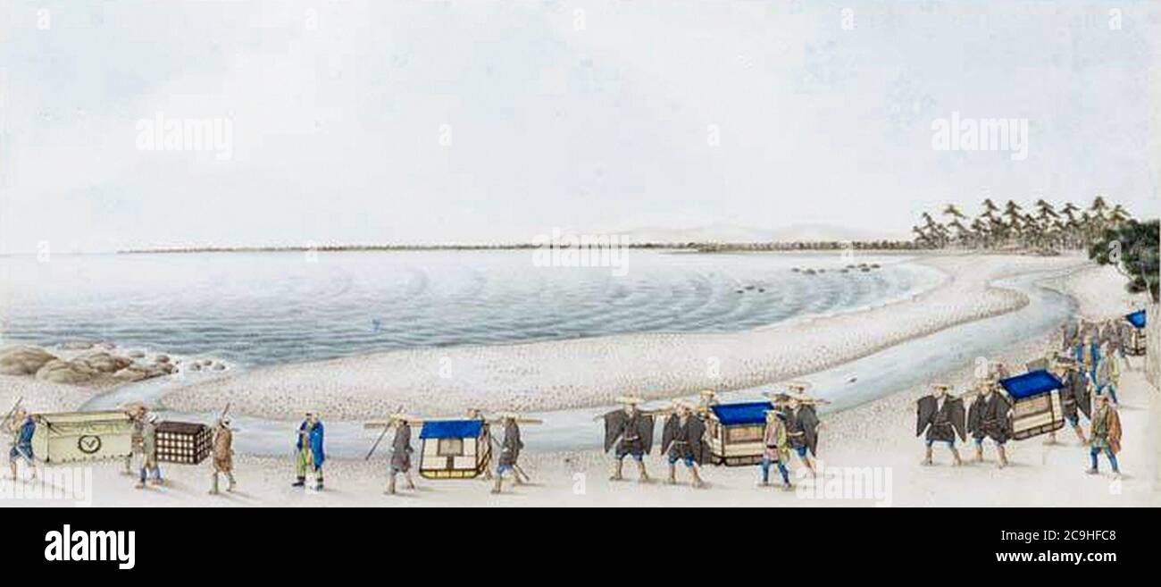 Jaarlijkse hofreis van Dejima naar Edo. Stock Photo