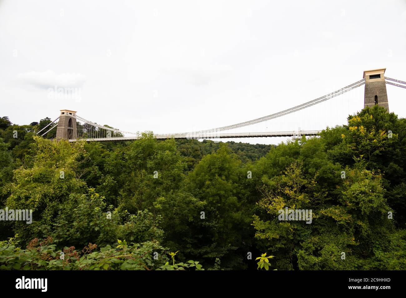 Isambard Kingdom Brunel Clifton Suspension Bridge over the Avon Gorge, seen from the Lectern, between Clifton and Leigh Woods in North Somerset. Brist Stock Photo