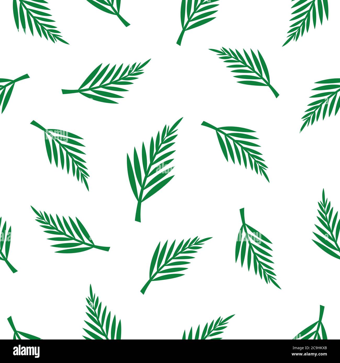 Palm leaves seamless pattern background. Seamless palm leafs background. Stock Vector