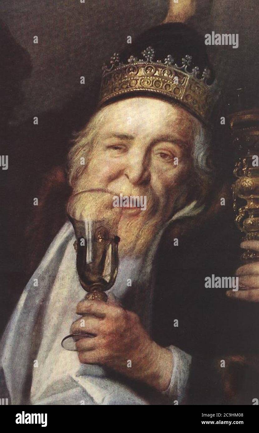 Jacob Jordaens The Bean King (detail Stock Photo Alamy