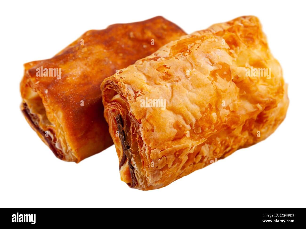 Puff pastry roll filled with meat and cheese, spanish Napolitana ...