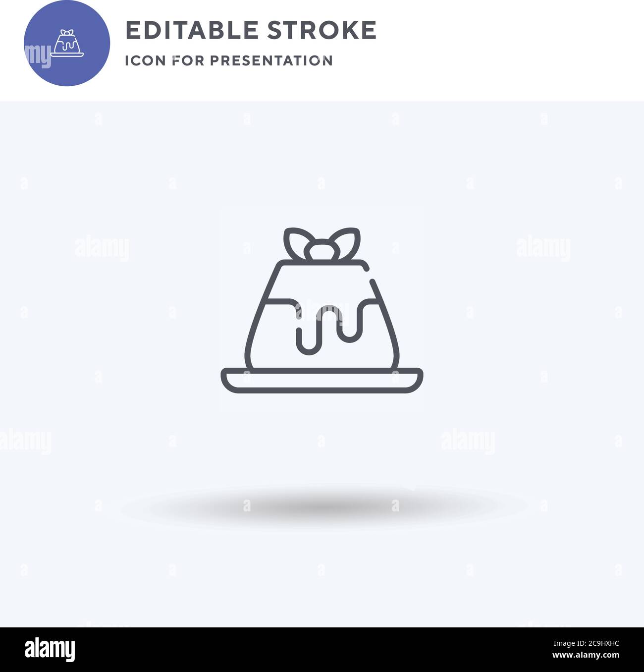 Pudding icon vector, filled flat sign, solid pictogram isolated on white, logo illustration. Pudding icon for presentation. Stock Vector