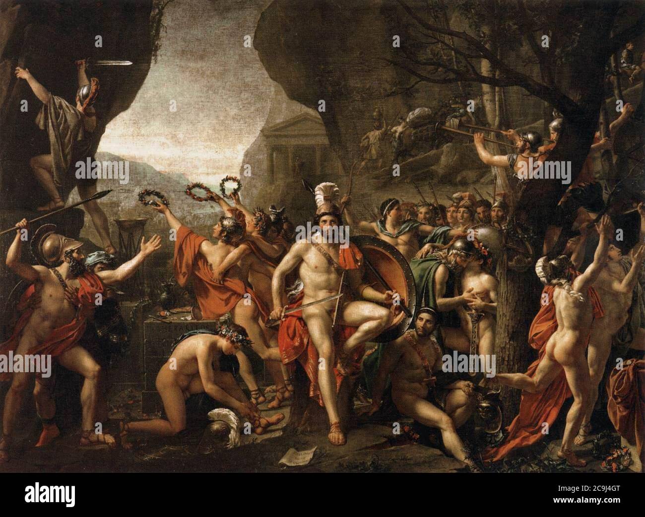 Jacques-Louis David - Leonidas at Thermopylae Stock Photo