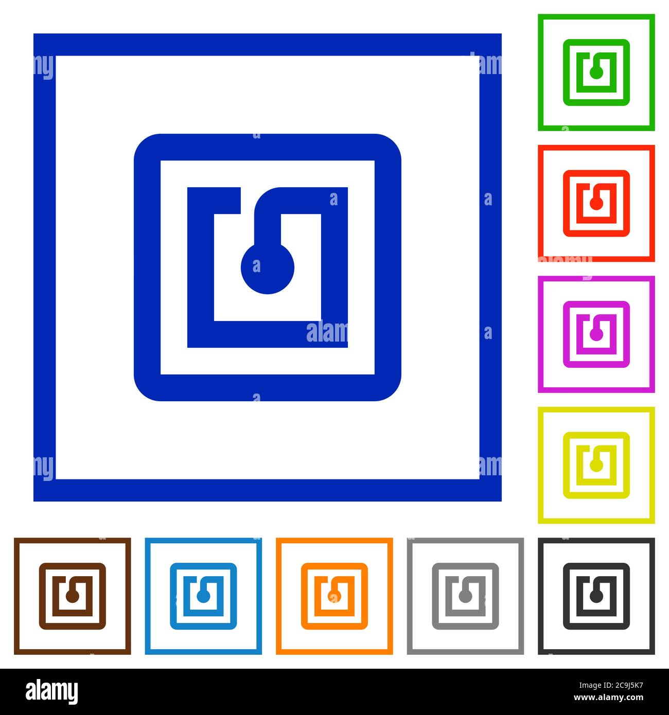NFC sticker flat color icons in square frames on white background Stock Vector