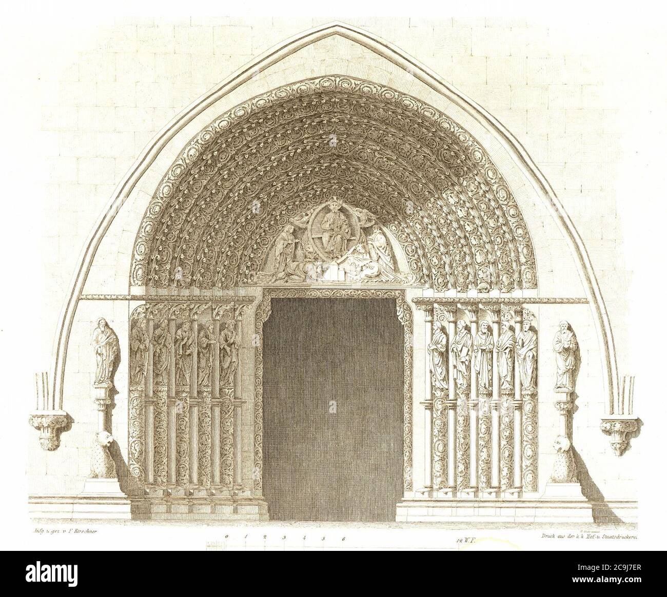 Jahrbuch MZK Band 03 - Kirche Porta Coelis - Tafel 4 Portal der Westseite  Stock Photo - Alamy