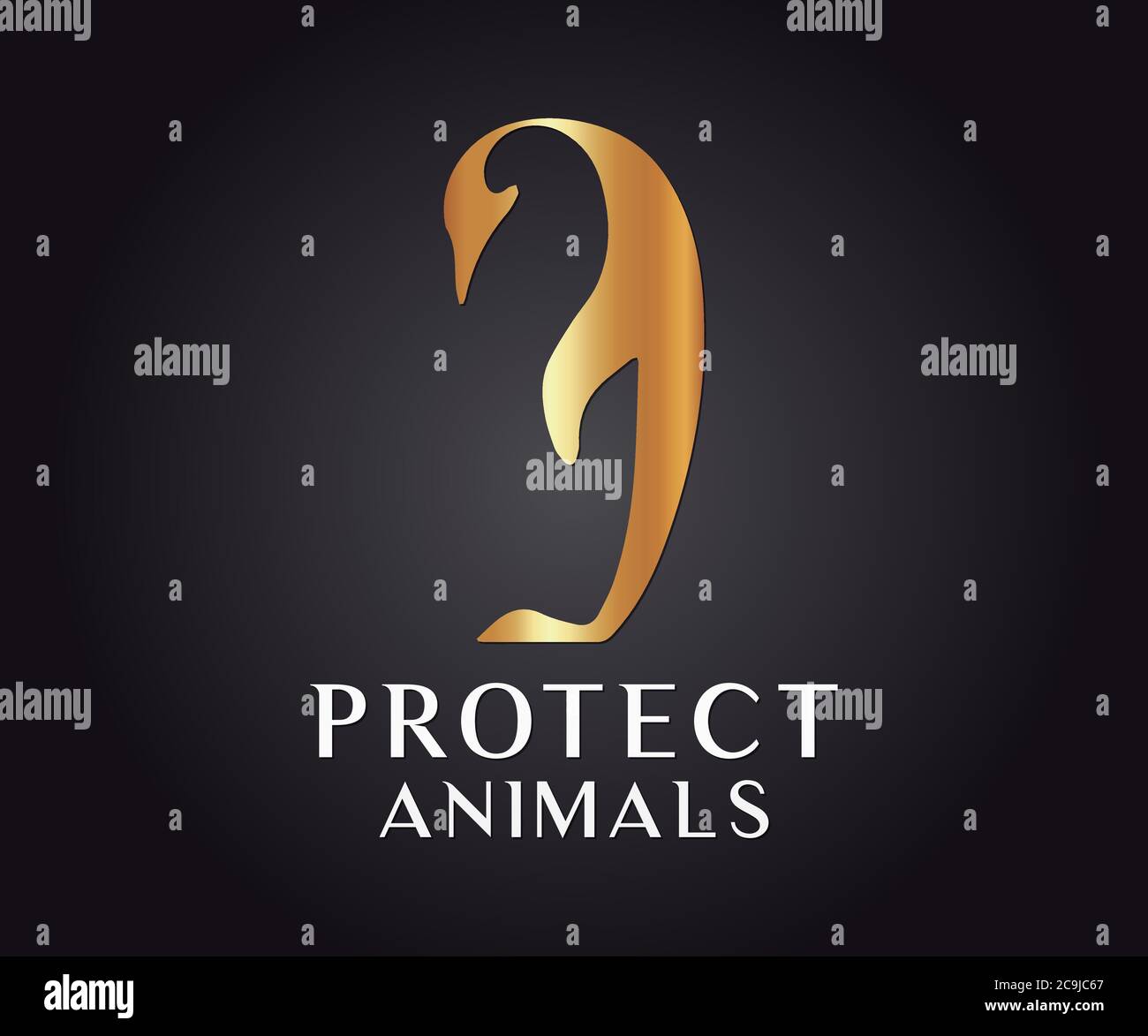 Protect, Look After Animal and Wild Life Vector Design Stock Vector