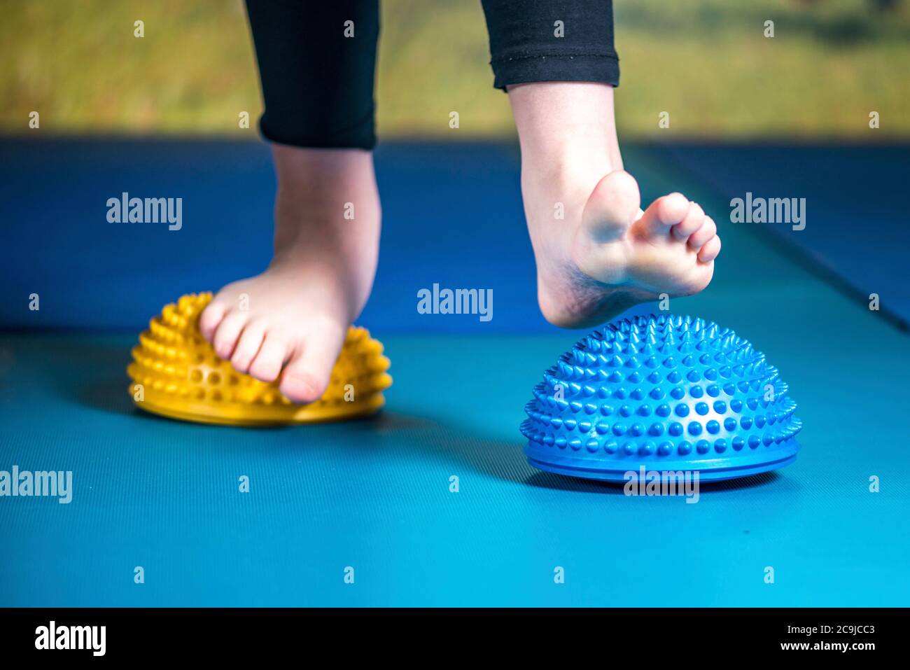 Physical therapy tools for flat feet. Balance pod Stock Photo - Alamy