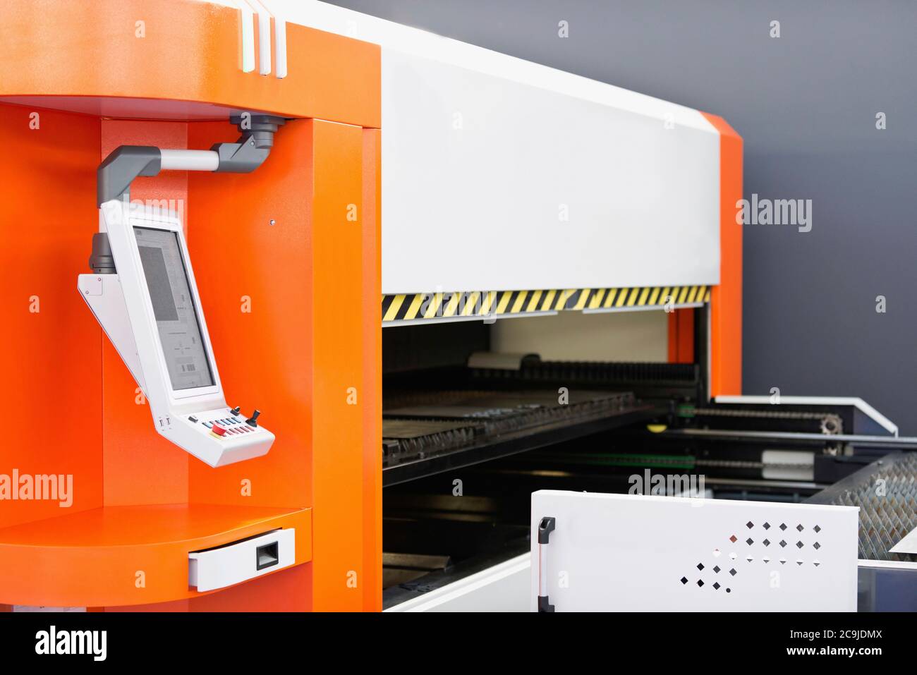 Precision fibre laser cutting machine. Stock Photo