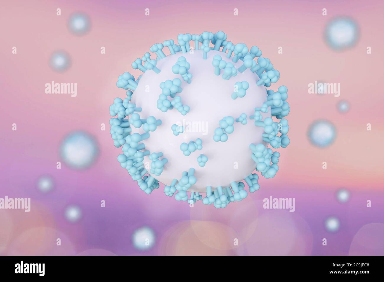 Computer illustration of HIV (human immunodeficiency virus) particle ...