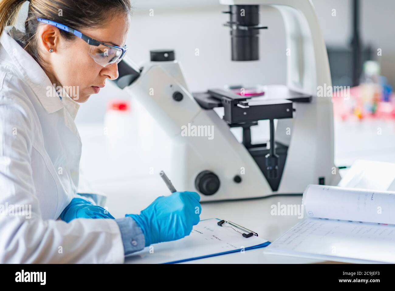 Researcher in laboratory. Stock Photo
