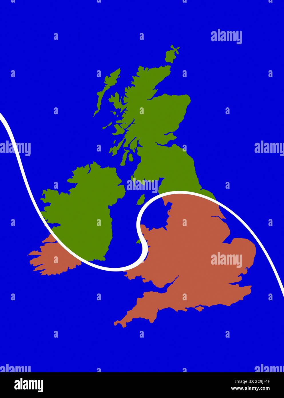 Map of the United Kingdom with - Map Of The United Kingdom With Jet Stream 2C9JF4F 